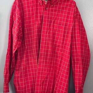 Classic Red Plaid Men's Casual Shirt
